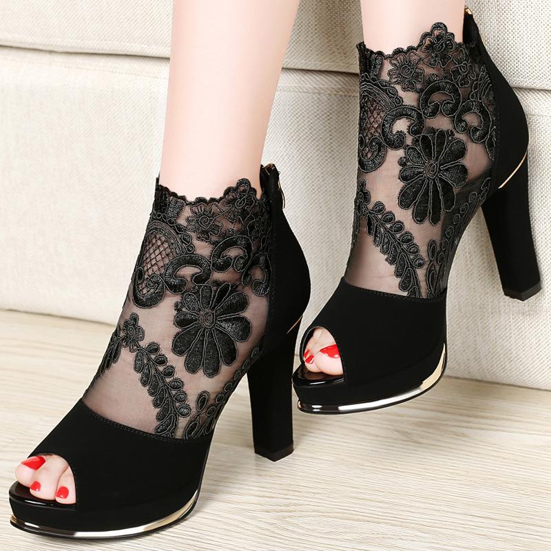 Seraphine Elegant Lace Peep-Toe Heels