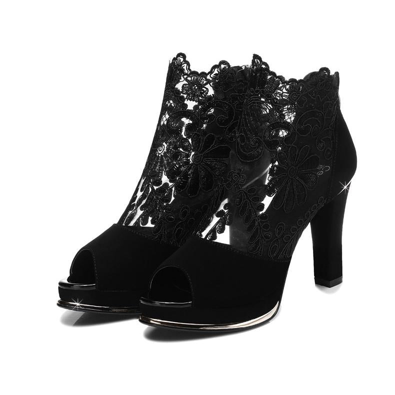 Seraphine Elegant Lace Peep-Toe Heels