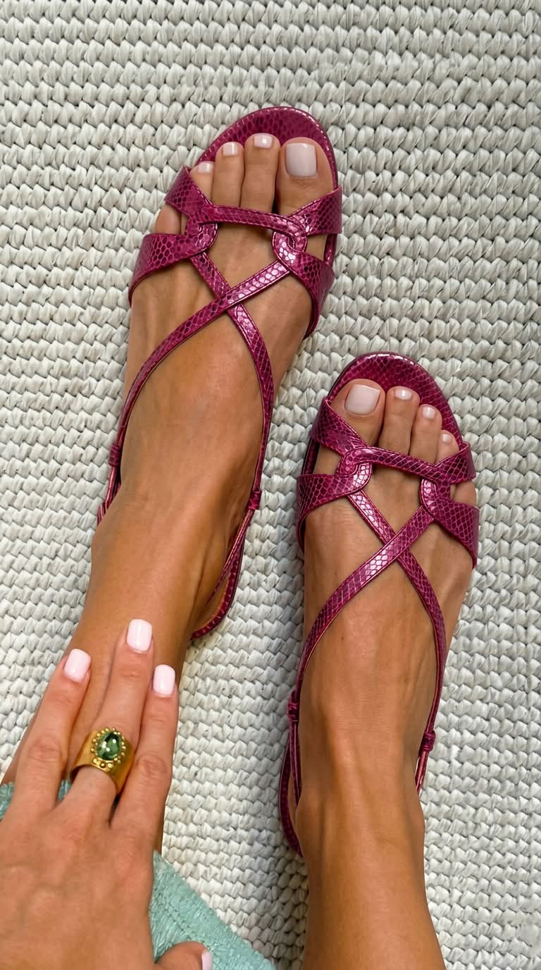 IVY | Snake Effect Slingback Sandals