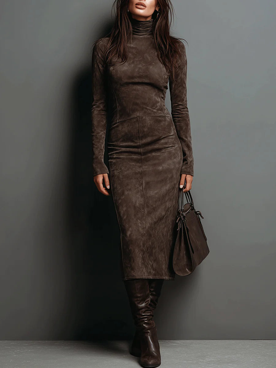 Ava | Suede Midi Dress