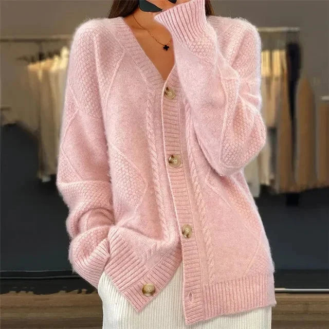 The Eliza Diamond-Knit Cardigan