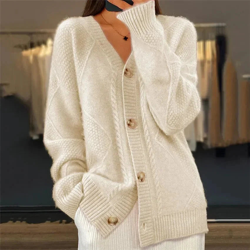 The Eliza Diamond-Knit Cardigan