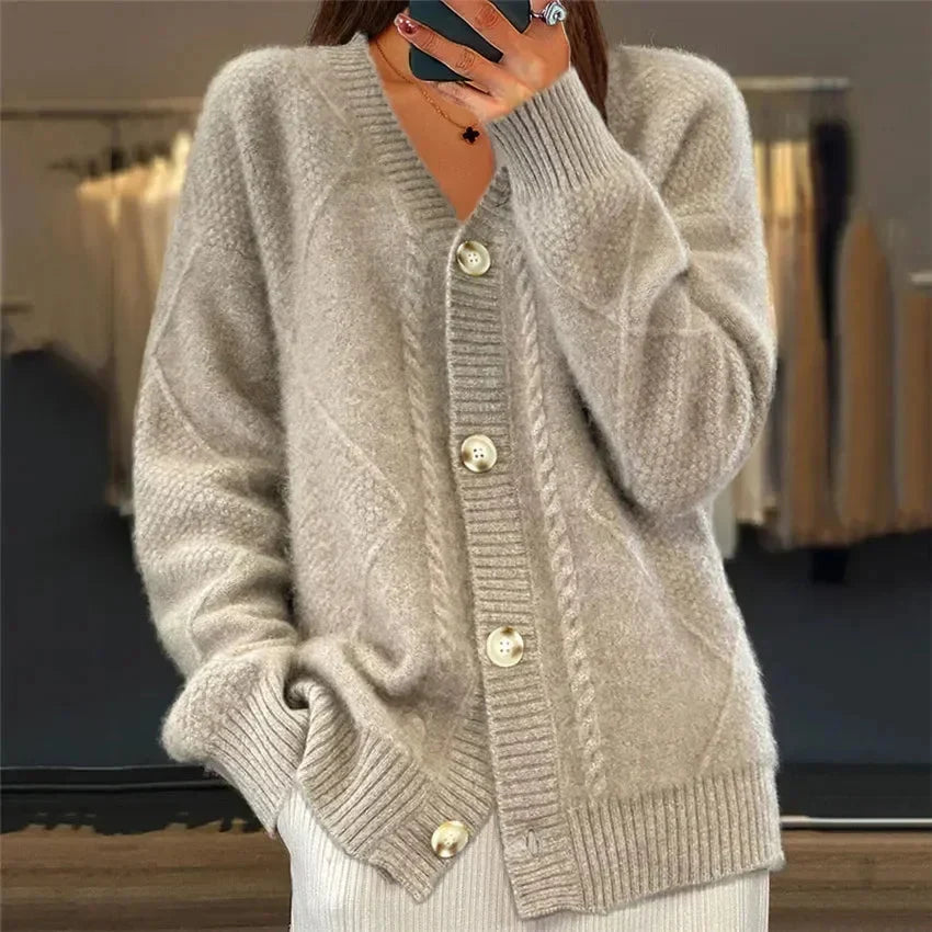 The Eliza Diamond-Knit Cardigan