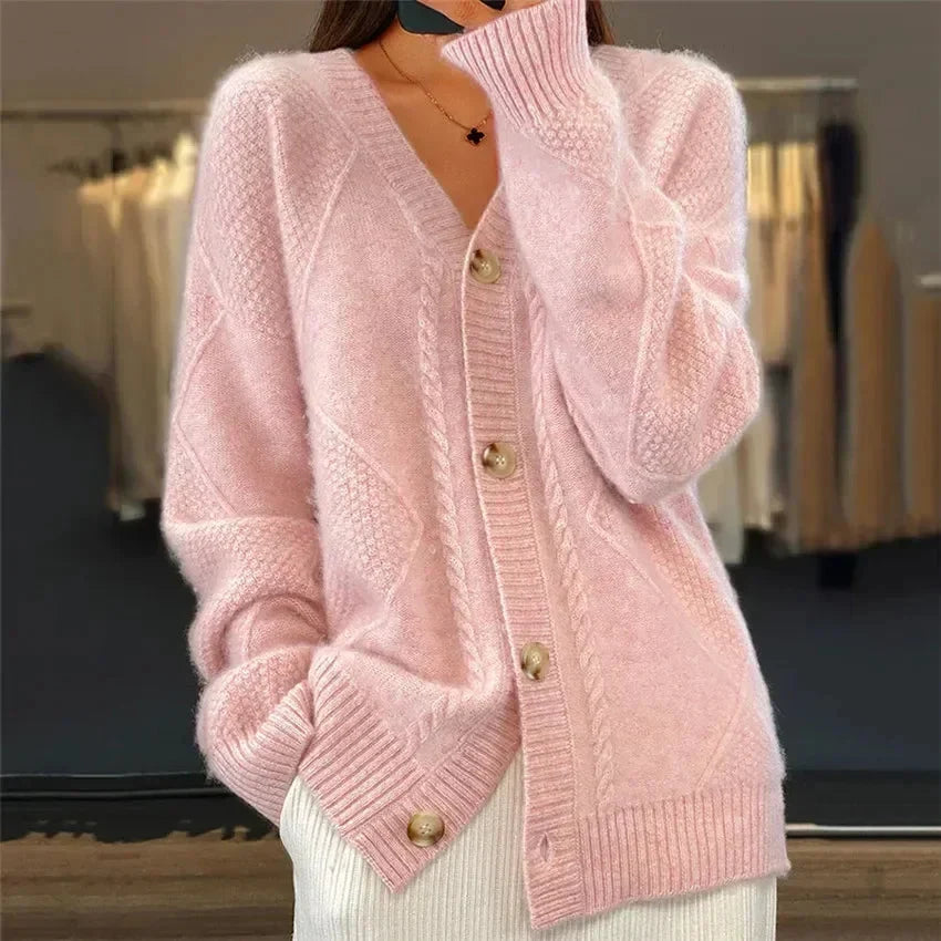 The Eliza Diamond-Knit Cardigan