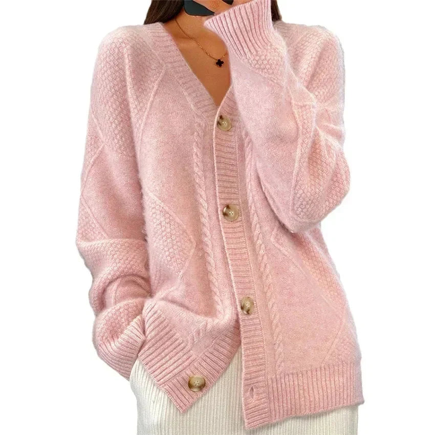 The Eliza Diamond-Knit Cardigan