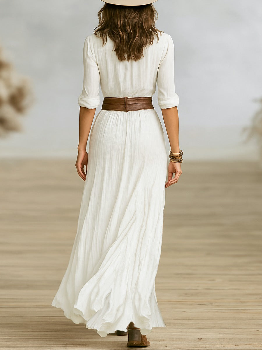 Soléane - Elegant Pleated Dress