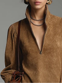 Florence | Suede Turtleneck Mini Dress