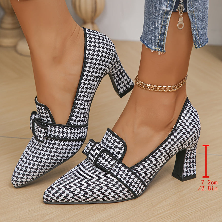 Emara | Classic Houndstooth Heels