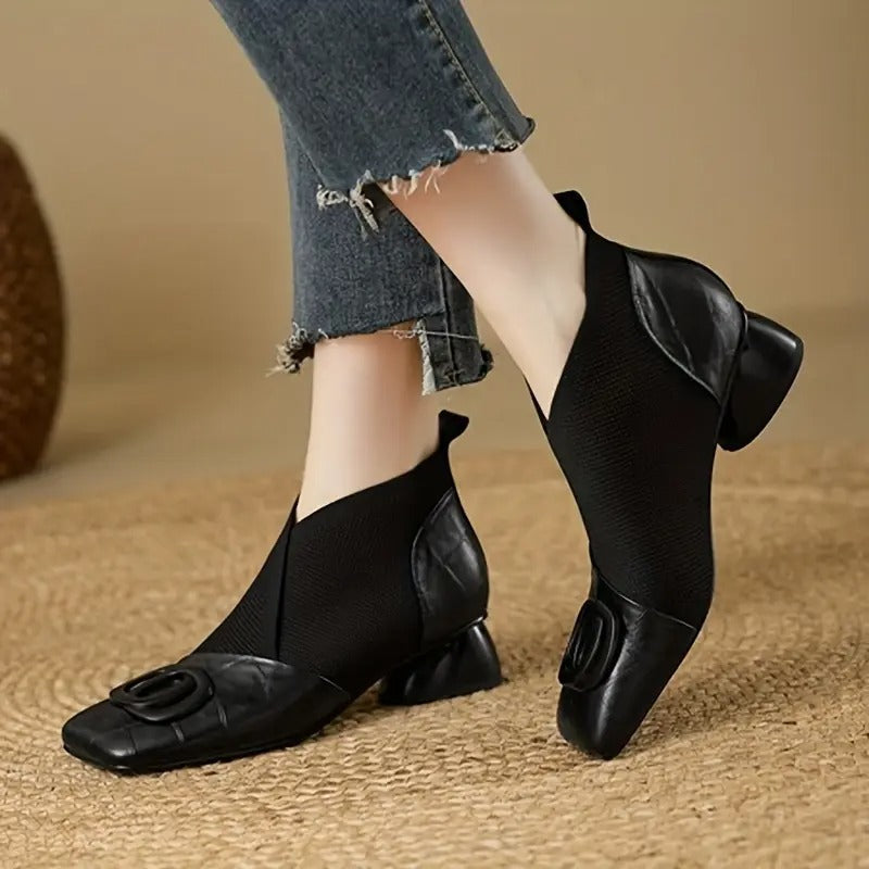 Mylaa Square Toe Low Heel