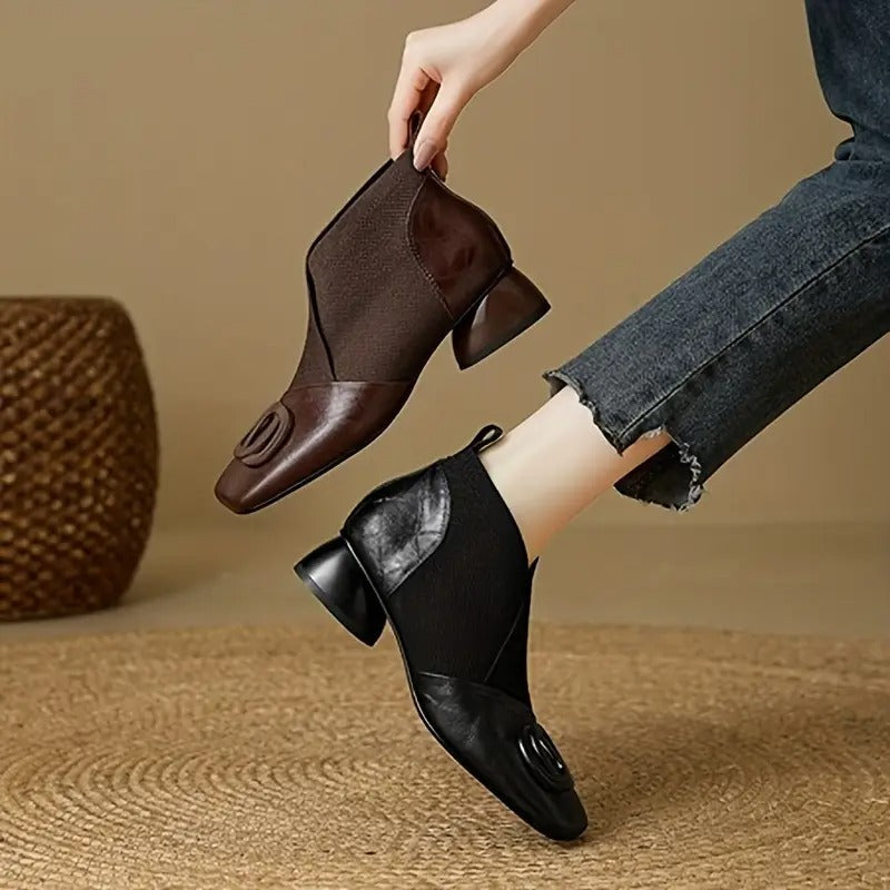 Mylaa Square Toe Low Heel