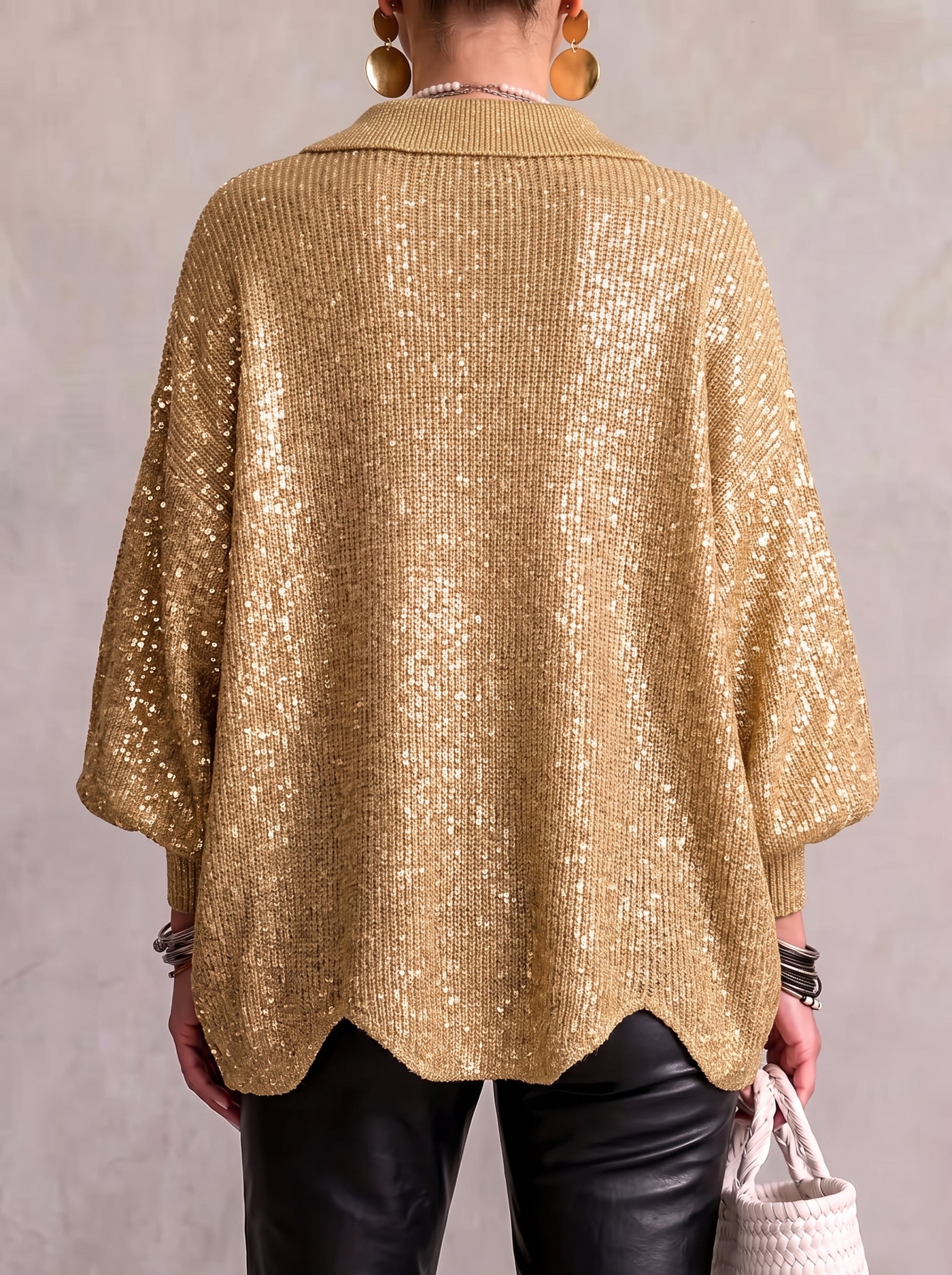 The Beatrice Gold-Button Knit Cardigan