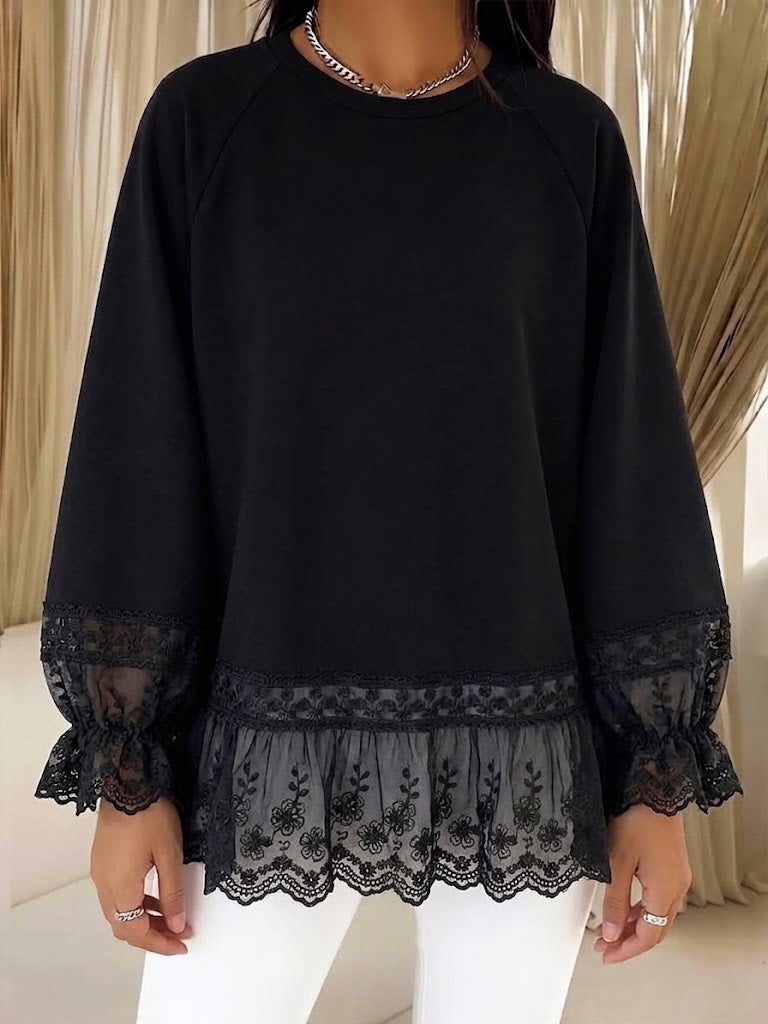 Rosalie | Lace-Trim Comfort Pullover