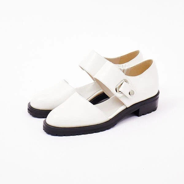 Orthopedic Mary Jane Shoes Real Leather Golden Details
