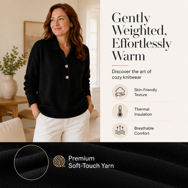 The Audrey Soft-Knit Collared Sweater