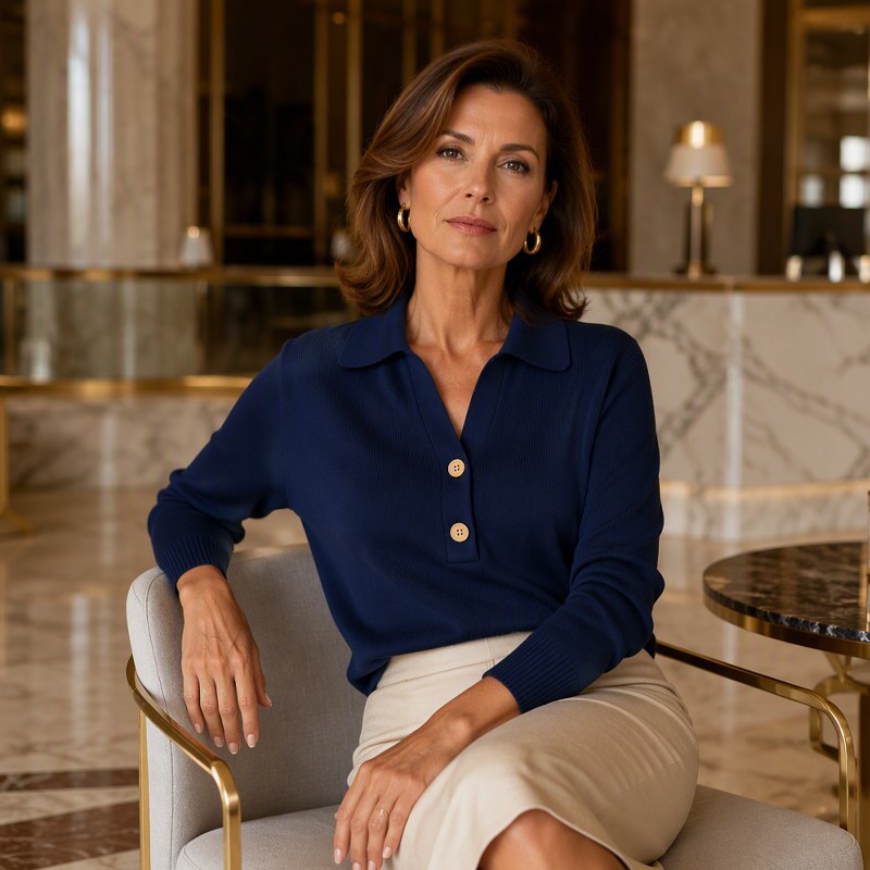 The Audrey Soft-Knit Collared Sweater