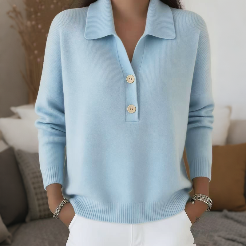 The Audrey Soft-Knit Collared Sweater