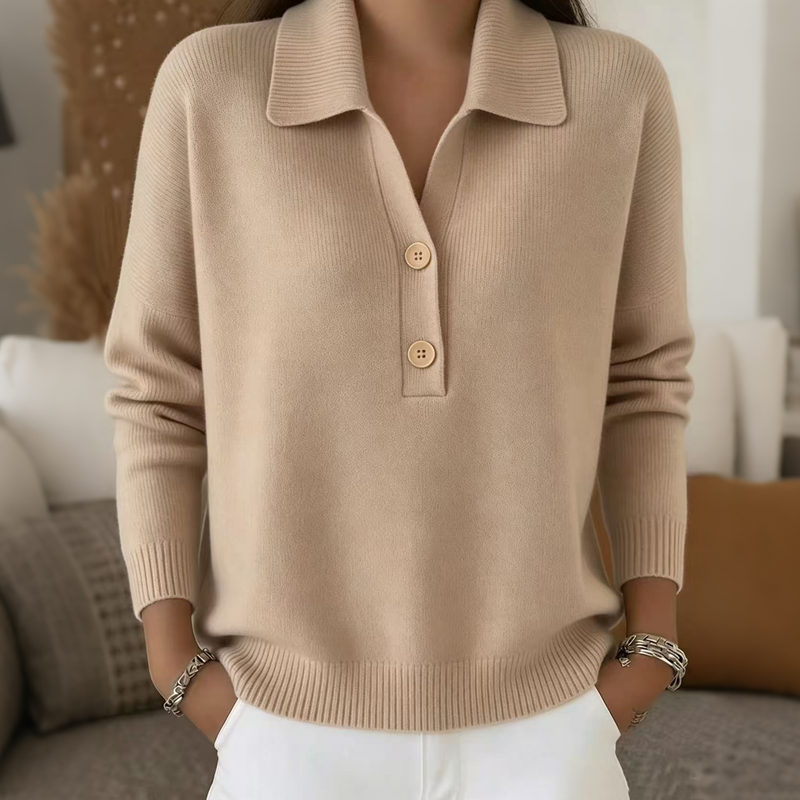 The Audrey Soft-Knit Collared Sweater