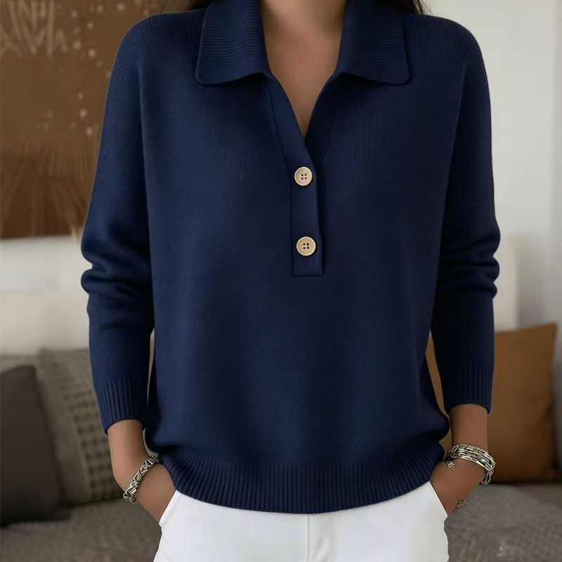 The Audrey Soft-Knit Collared Sweater