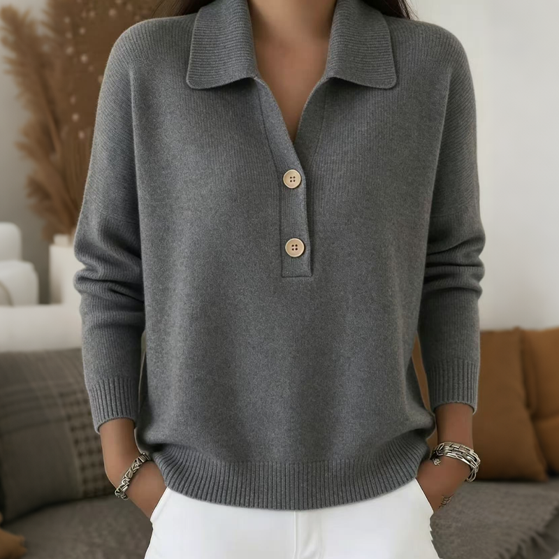 The Audrey Soft-Knit Collared Sweater