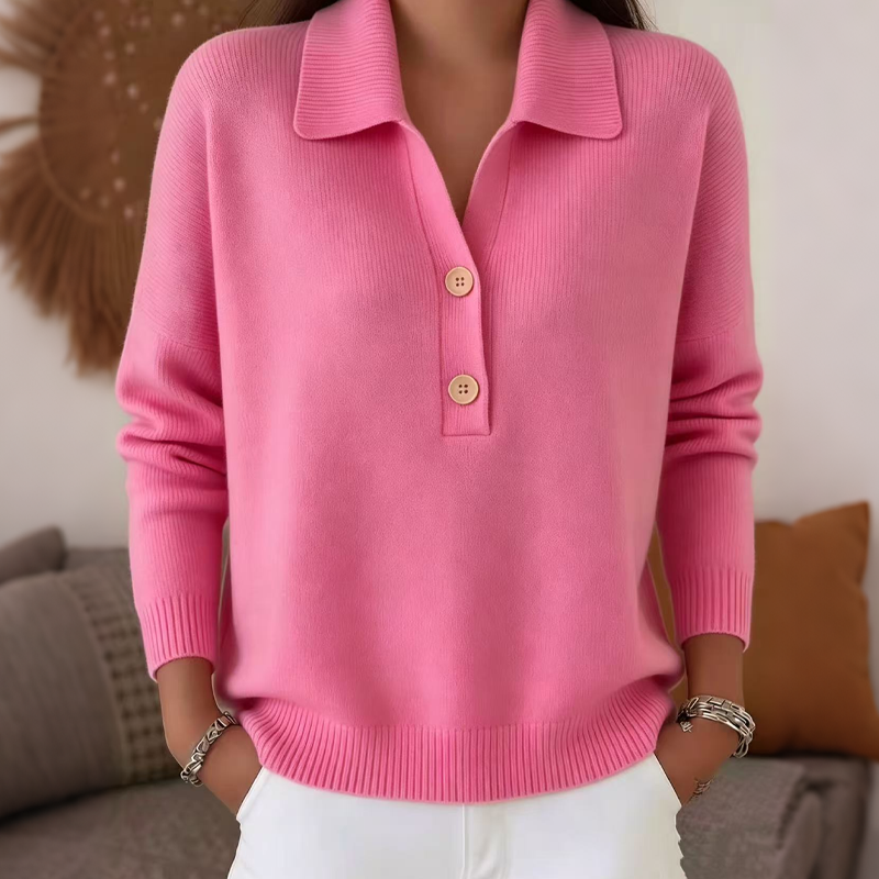 The Audrey Soft-Knit Collared Sweater