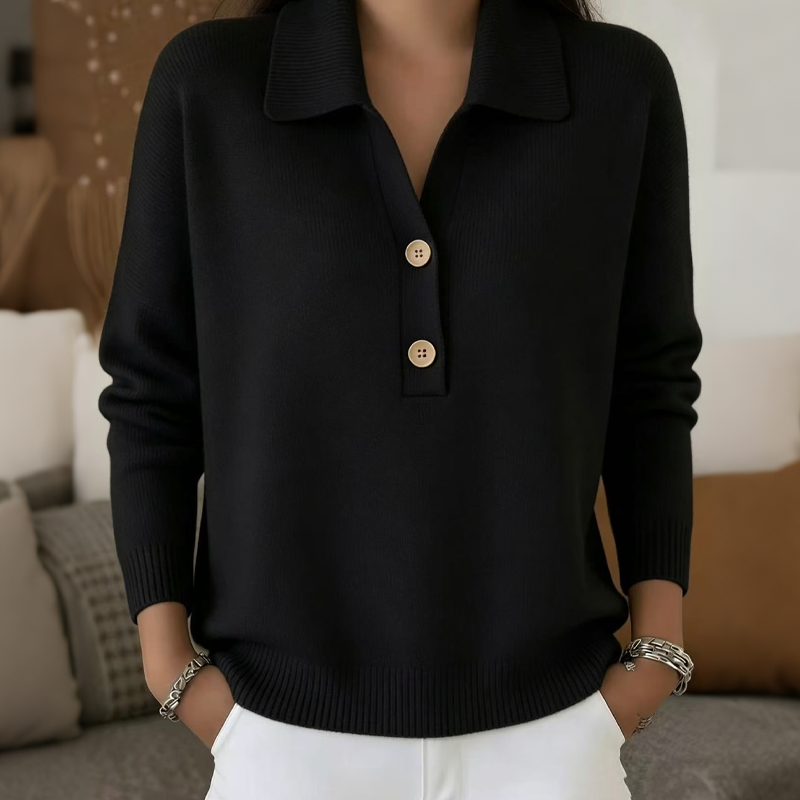 The Audrey Soft-Knit Collared Sweater