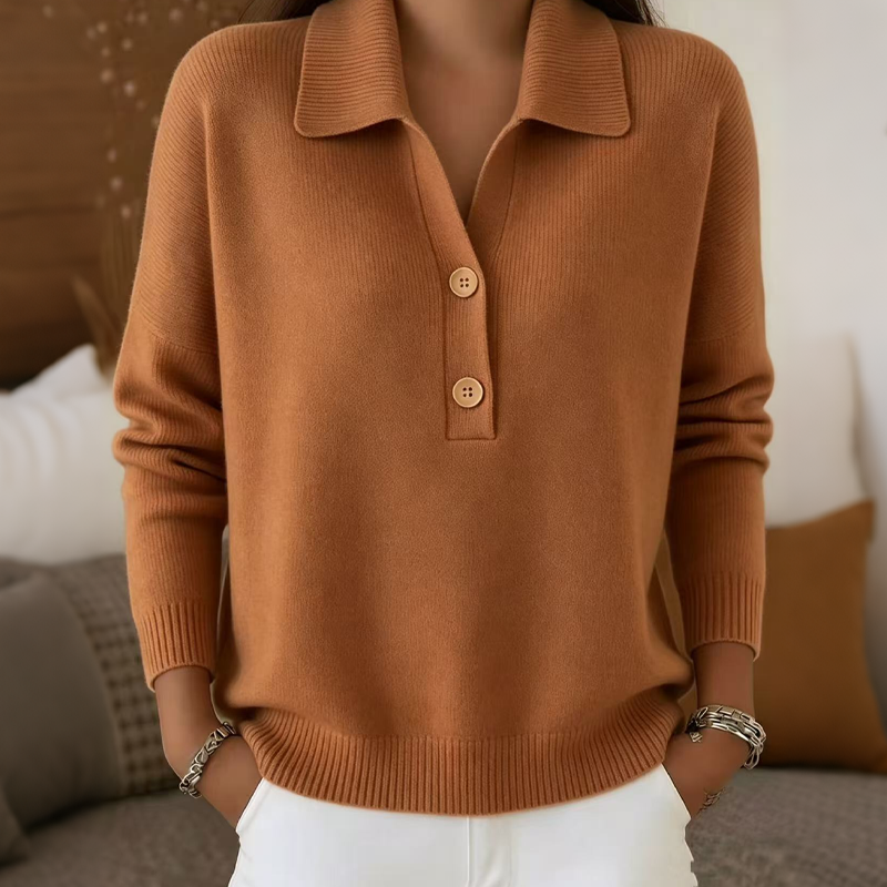 The Audrey Soft-Knit Collared Sweater