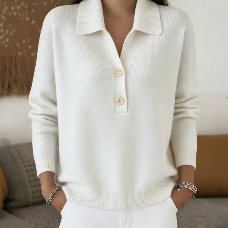 The Audrey Soft-Knit Collared Sweater