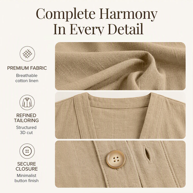 The Evelyn Breathable Cotton-Linen Cardigan