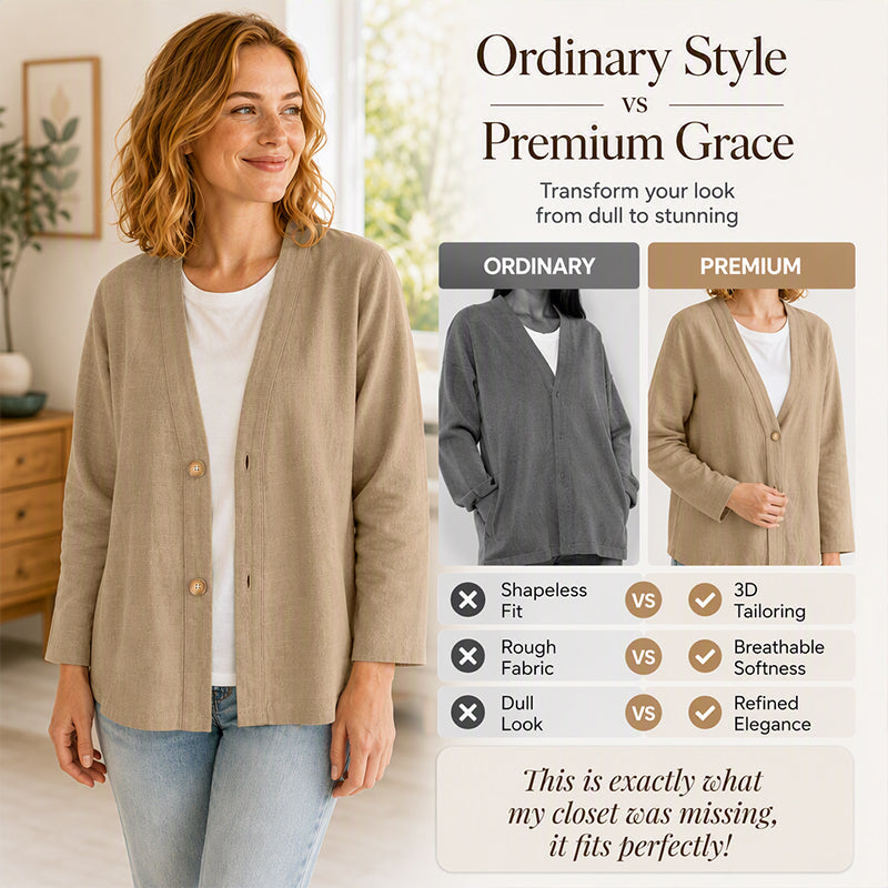 The Evelyn Breathable Cotton-Linen Cardigan