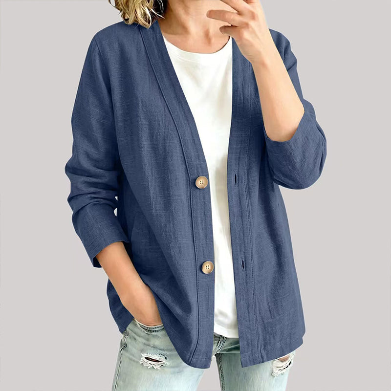 The Evelyn Breathable Cotton-Linen Cardigan