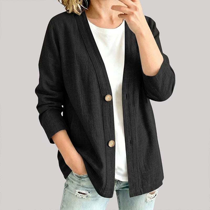 The Evelyn Breathable Cotton-Linen Cardigan