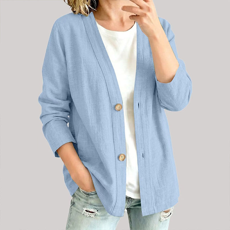 The Evelyn Breathable Cotton-Linen Cardigan
