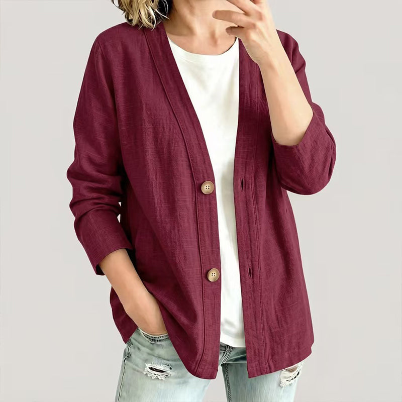 The Evelyn Breathable Cotton-Linen Cardigan